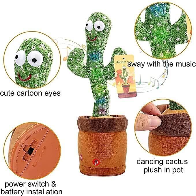 LED Musical Dancing & Mimicry Cactus Toy- Brand Kiosk Store