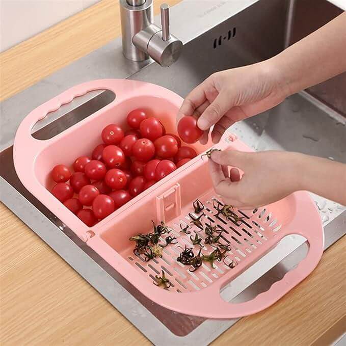Multifunctional Foldable Drain Basket Hanging Fruit and Vegetable Storage Basket- Brand Kiosk Store