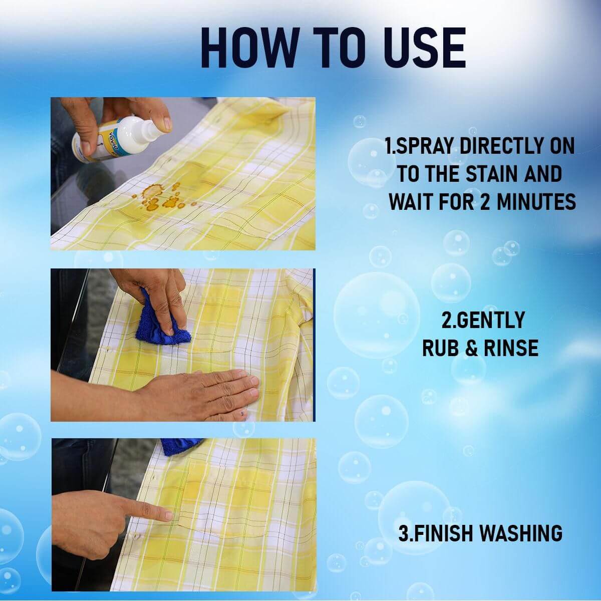 All in One Fabric Stain Remover 100ml (Pack of 2 Bottle 50ml Each)- Brand Kiosk Store
