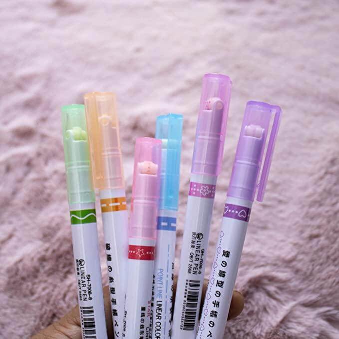 Stamp Pen Liner Pen Roller Type 6 Design and Pack of 6 Color 6- Brand Kiosk Store