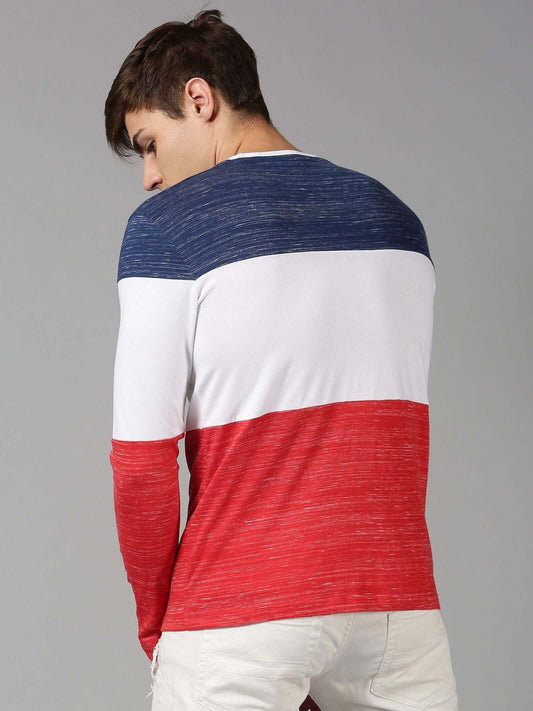 UrGear Cotton Color Block Full Sleeves Round Neck Mens T-Shirt- Brand Kiosk Store