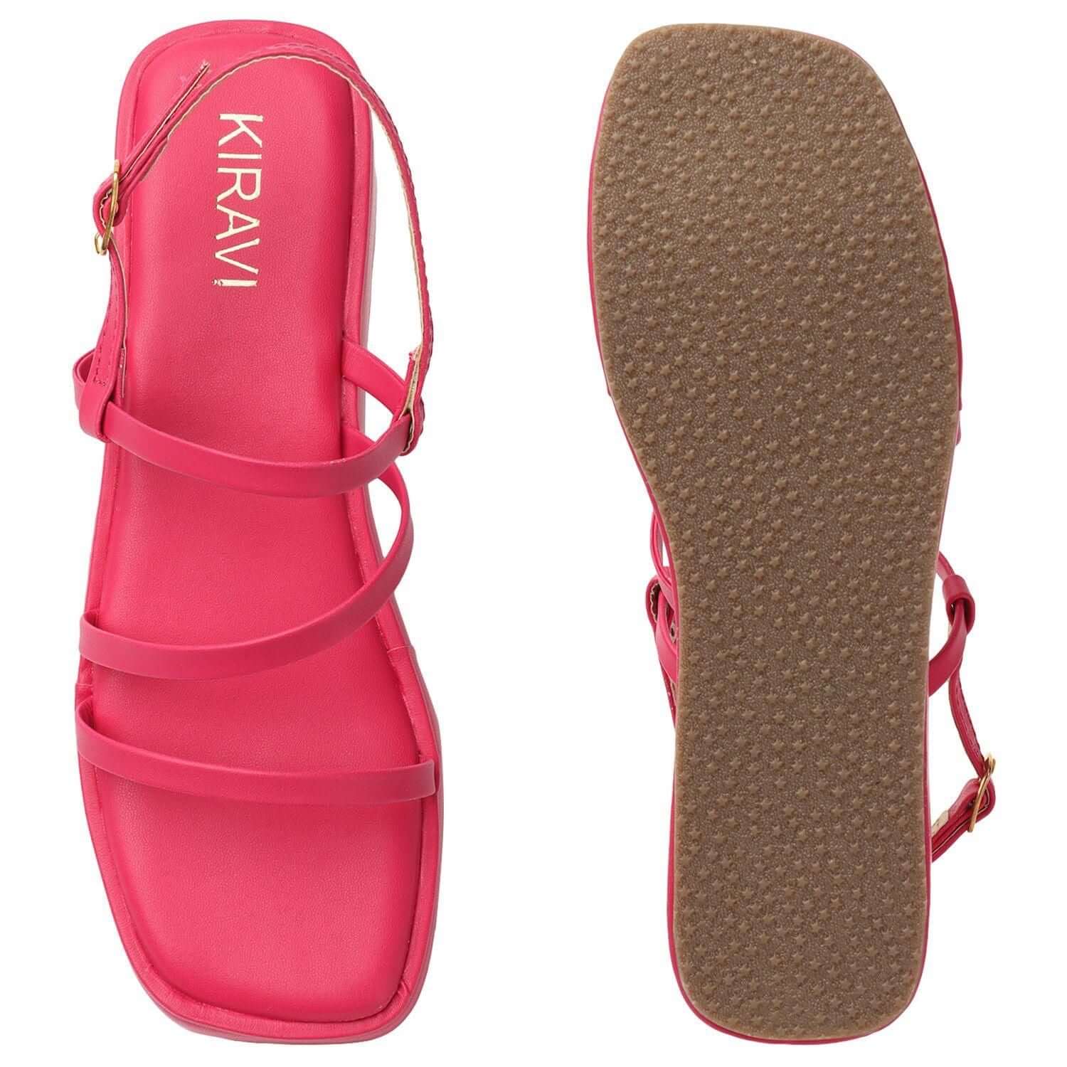 Kiravi Multi Strap Pink Wedges- Brand Kiosk Store