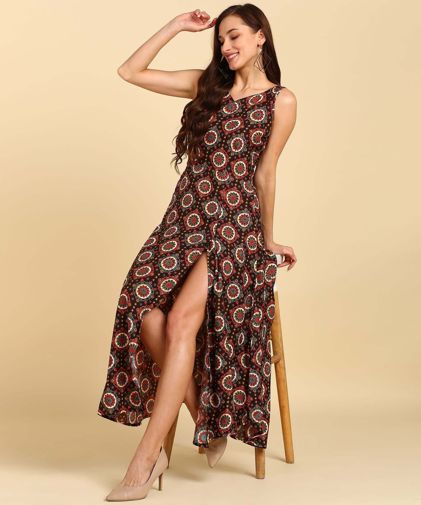 Latest Printed American Crepe Floor Length Kurti- Brand Kiosk Store