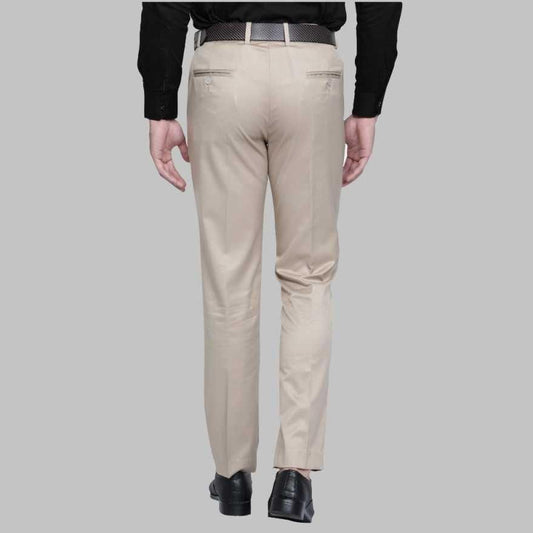 Lycra Blend Solid Regular Fit Mens Formal Trousers- Brand Kiosk Store