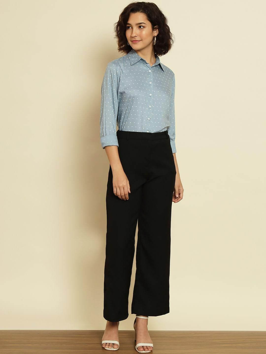 TRENDARREST Blue Polkadot Rayon Shirt- Brand Kiosk Store