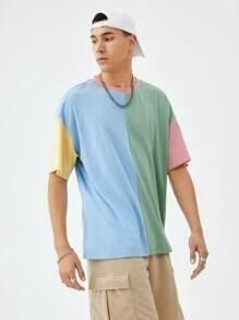 Hollander Cotton Color Block Half Sleeves Mens Round Neck T-Shirt- Brand Kiosk Store