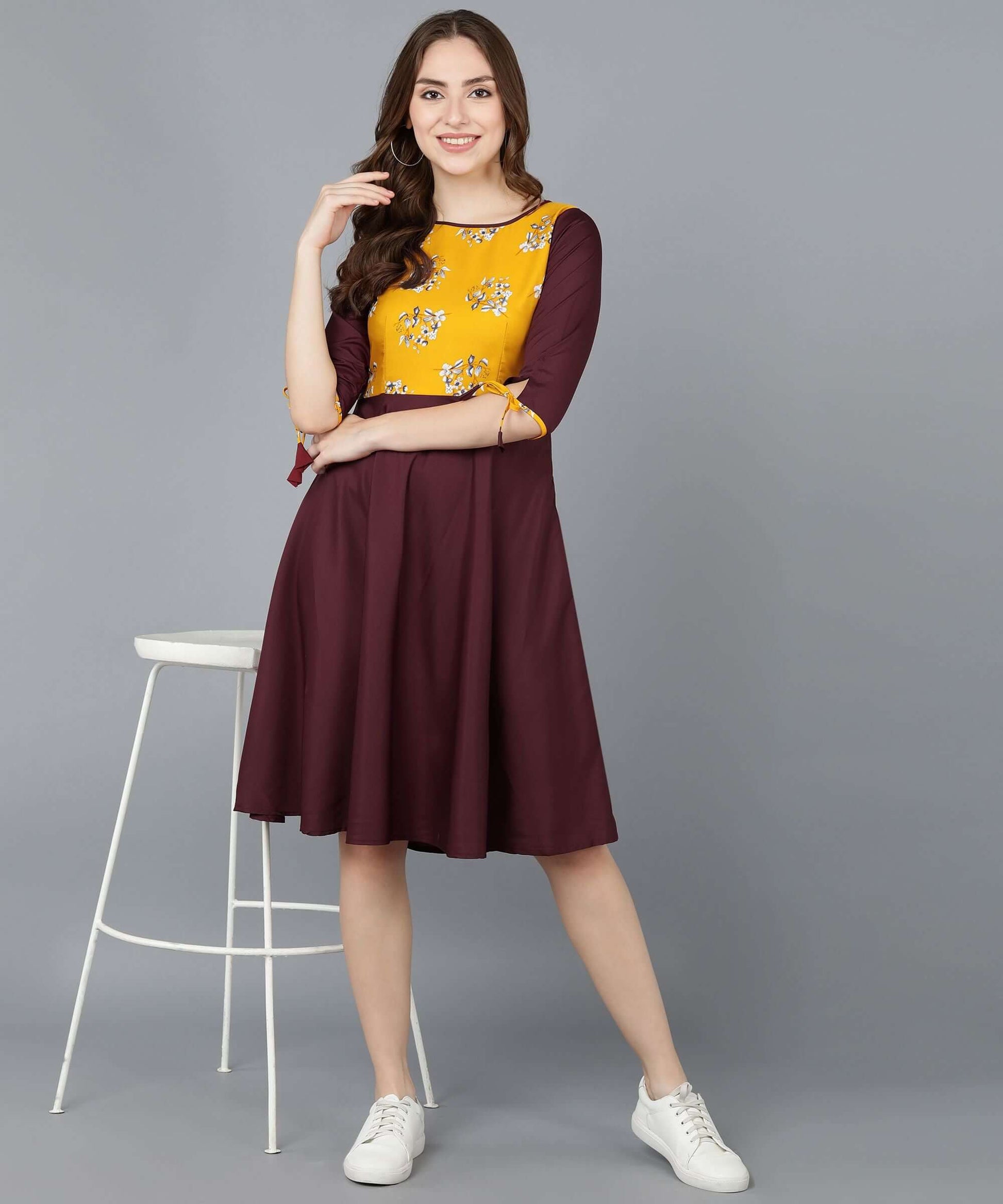 Unique Printed American Crepe Kurti- Brand Kiosk Store