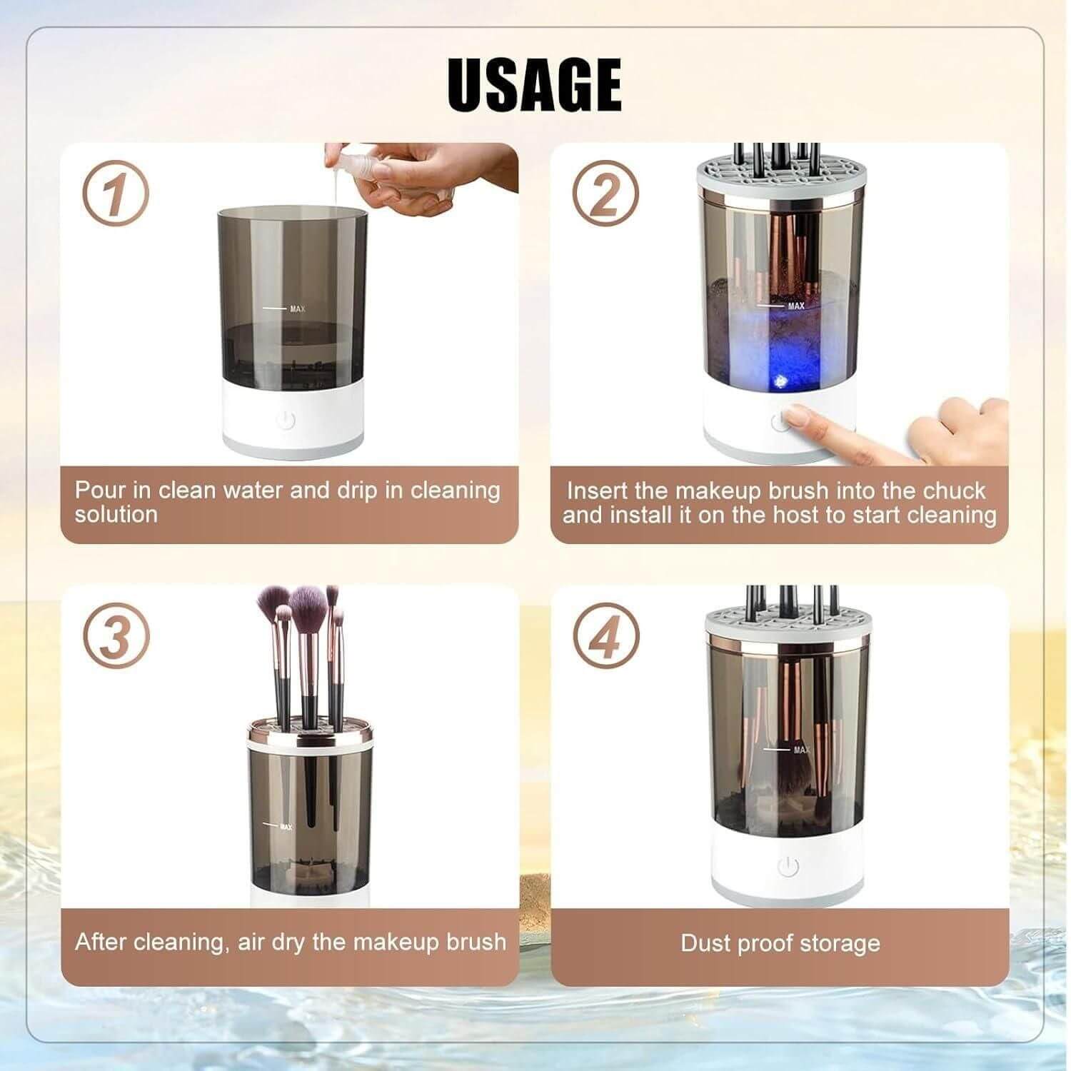 Make Up Brush Cleaner,Electric Brush Cleaner, USB Rechargeable Automatic Deep Cosmetic Cleaning Device- Brand Kiosk Store