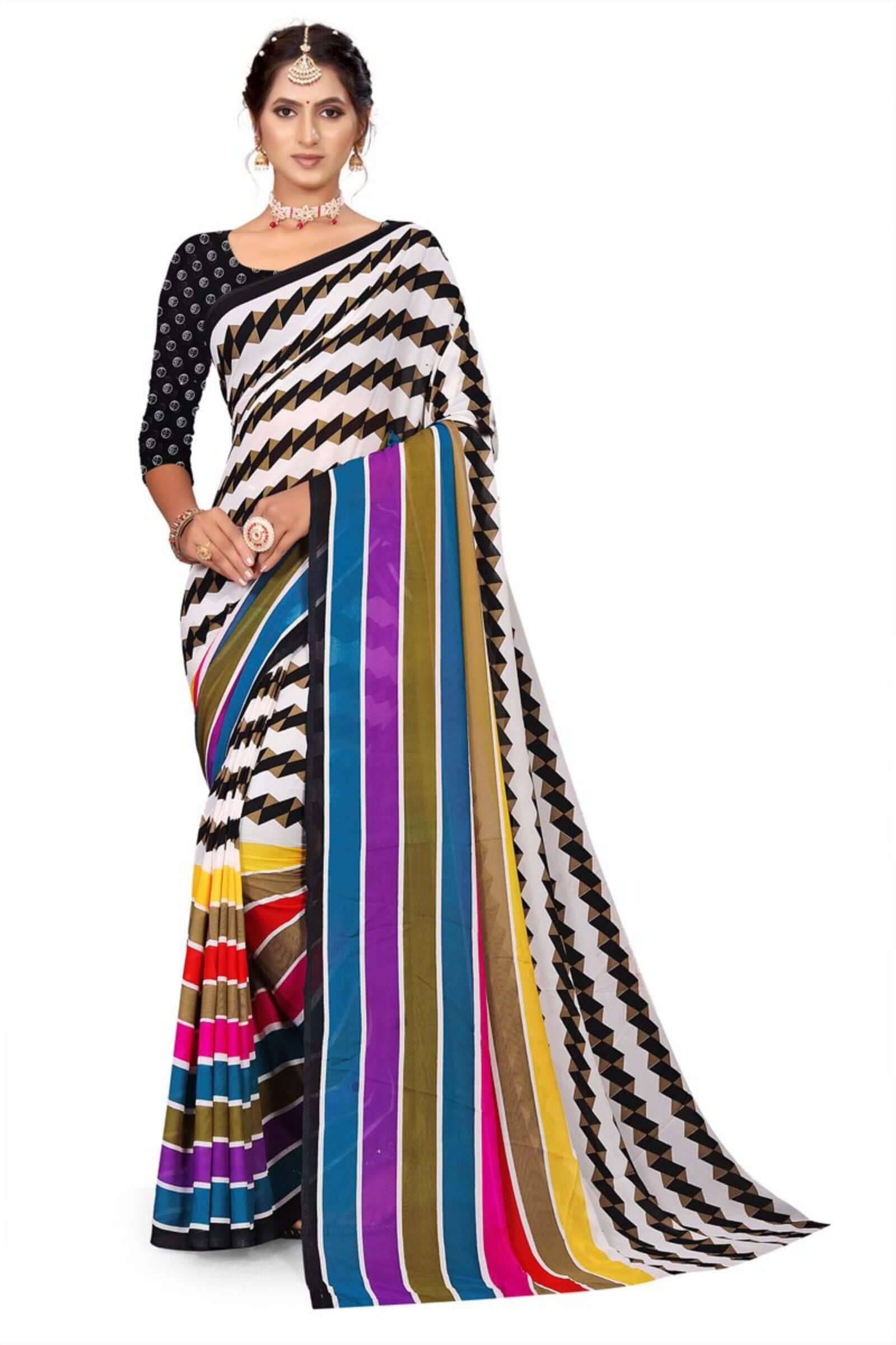 Trendy Printed Georgette Sarees- Brand Kiosk Store
