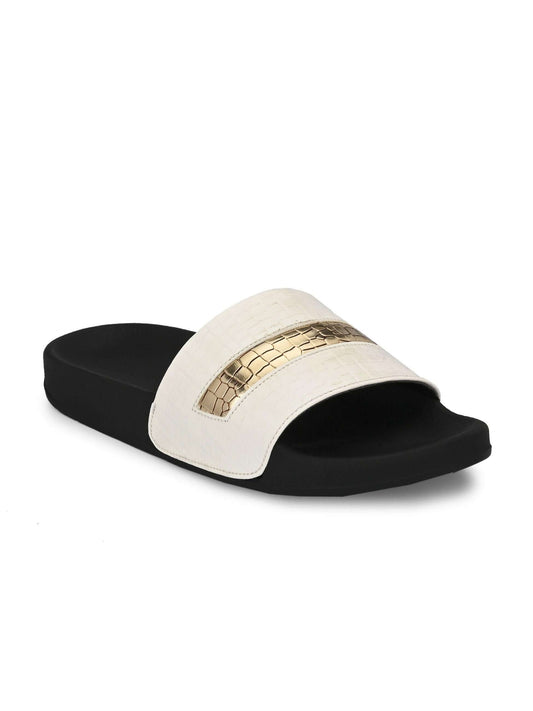 BUCIK Women's Synthetic Leather Slip-On Casual Sliders- Brand Kiosk Store