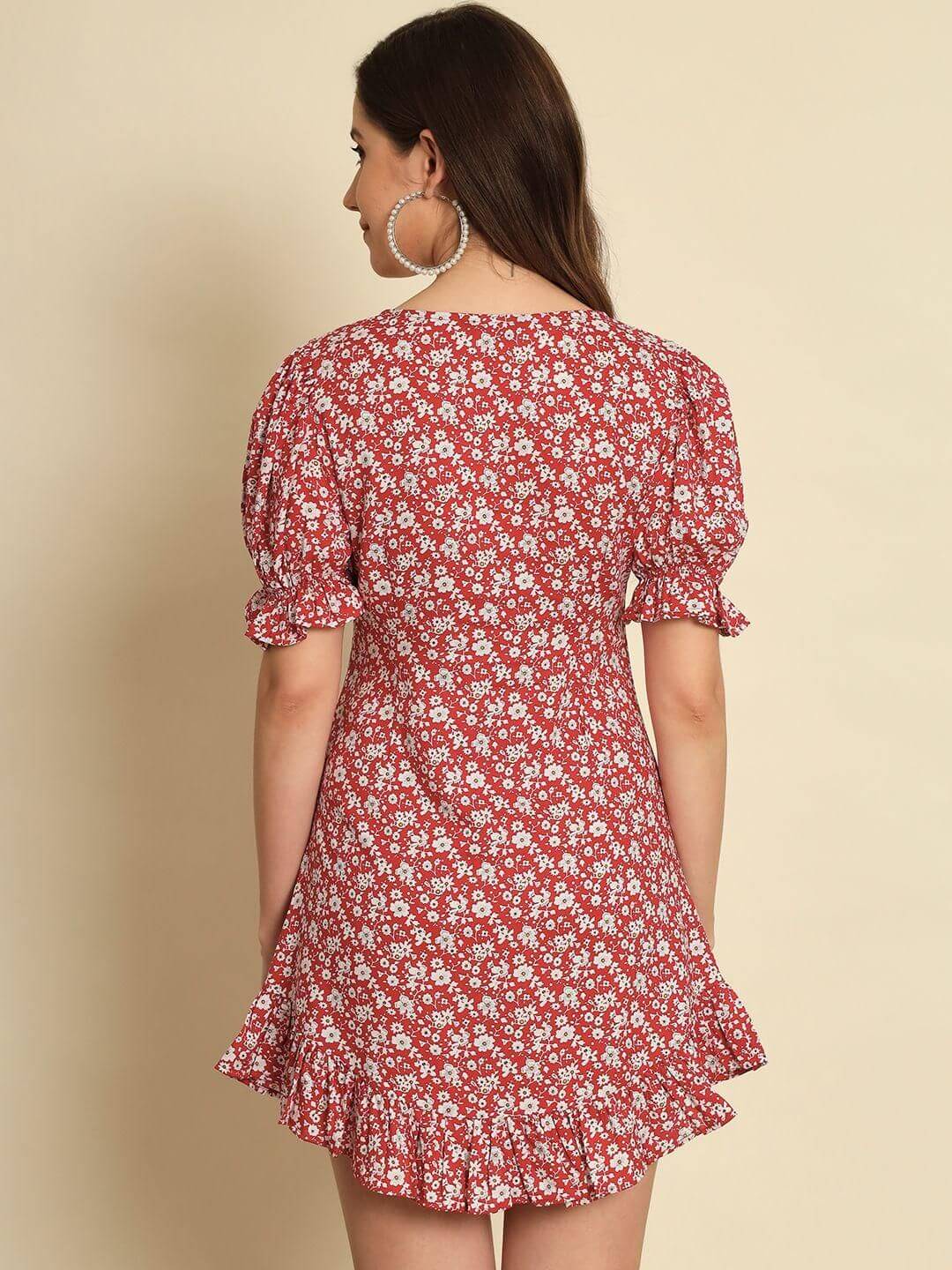 TRENDARREST Floral Printed Frill Dress- Brand Kiosk Store