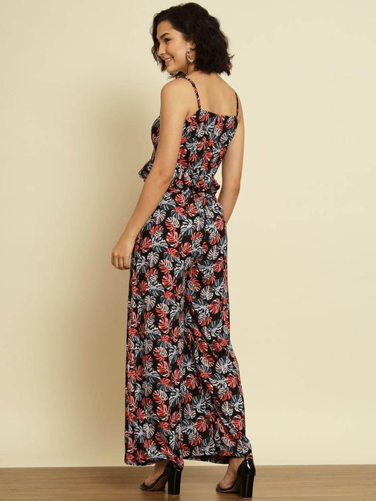 TRENDARREST Black Leaf Printed Co-ord Set- Brand Kiosk Store