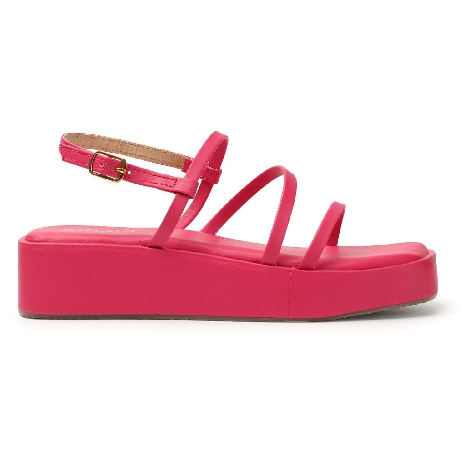 Kiravi Multi Strap Pink Wedges- Brand Kiosk Store