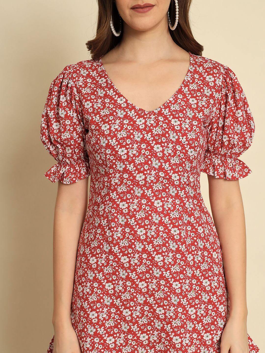 TRENDARREST Floral Printed Frill Dress- Brand Kiosk Store