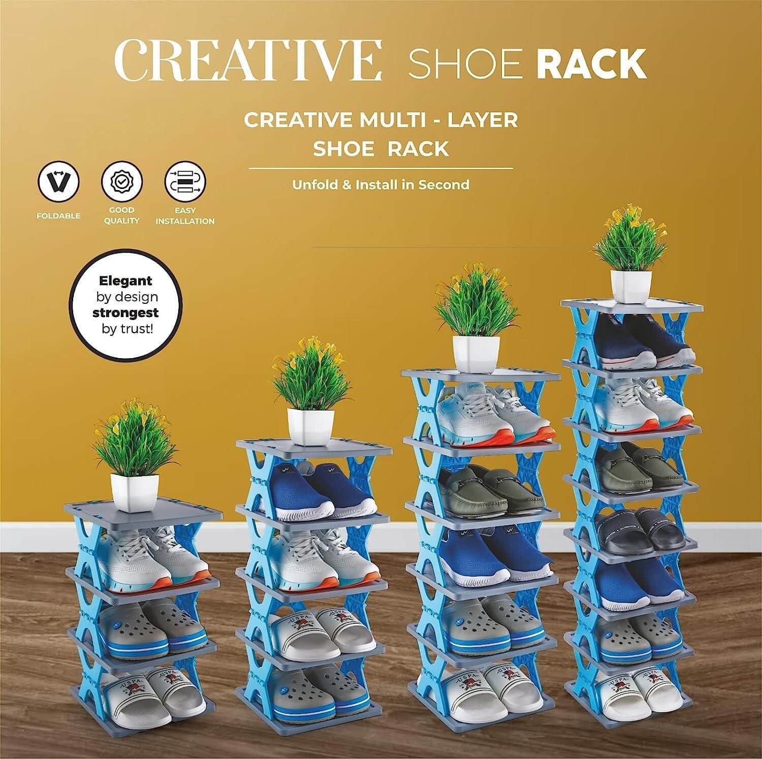 Smart Foldable Shoes Tier Shoe Rack 4 Layer- Brand Kiosk Store