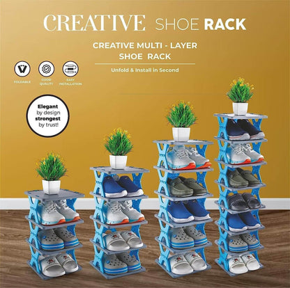 Smart Foldable Shoes Tier Shoe Rack 4 Layer- Brand Kiosk Store