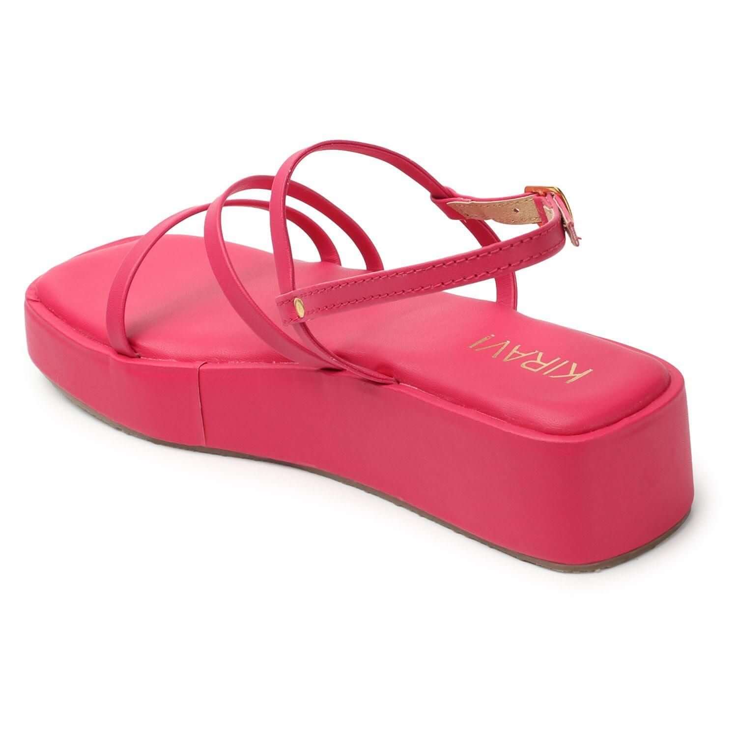 Kiravi Multi Strap Pink Wedges- Brand Kiosk Store