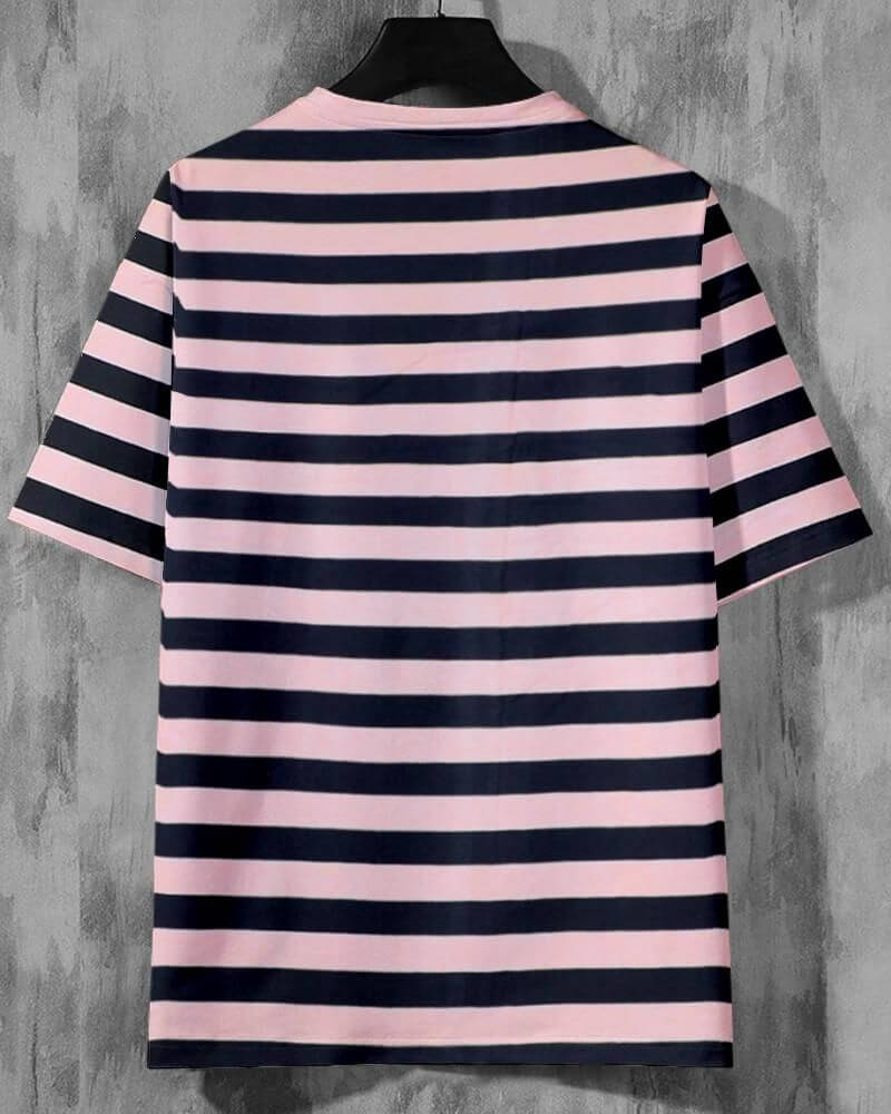 EYEBOGLER Cotton Blend Stripes Half Sleeves Mens Round Neck T-Shirt- Brand Kiosk Store