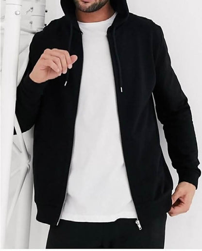Cotton Solid Hoodie Jacket- Brand Kiosk Store