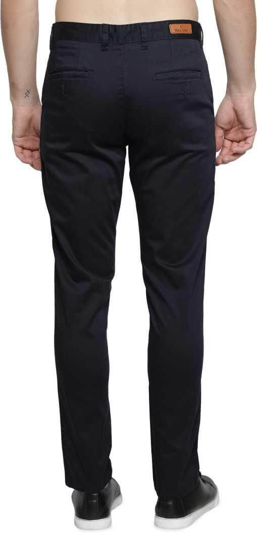 Lycra Blend Solid Slim Fit Mens Casual Trousers- Brand Kiosk Store
