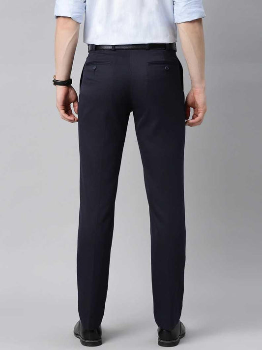 Lycra Blend Solid Regular Fit Mens Formal Trousers- Brand Kiosk Store